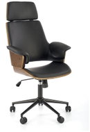 Halmar Weber, black / walnut - Office Armchair