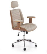 Halmar Gettysburg, beige / walnut - Office Chair