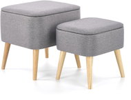 Halmar Set taburetů Pula s úložným prostorem, šedá - Ottoman