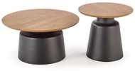 Halmar Malomi, dřevo / černý - set 2 - Konferenční stolek