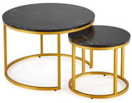 Halmar Paola, black marble / gold - set 2 - Coffee Table