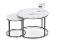 Halmar Paola, marble / silver, 2 pcs - Coffee Table