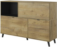 Halmar Chest of drawers Nest KM-1, oak lefkas / black - Chest of Drawers