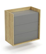 Halmar Commode Mobius 3S, hakora natural / grey - Chest of Drawers