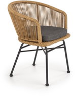 Halmar Relaxační křeslo K400, šedé / černé / přírodní - Křeslo