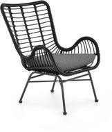 Halmar Ratanové křeslo Ikaro 2, černé / šedé - Křeslo