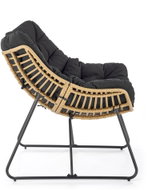Halmar Whisper armchair, black / natural - Armchair