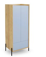 Halmar Mobius 2D, přírodní hikora / modrý horizont, lamino - Šatní skříň