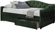 Halmar Postel Aloha 90 × 200 cm čalouněná s úložným prostorem, tmavě zelená - Bed
