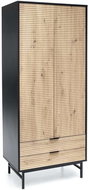 Halmar Murano, oak artisan / black - Wardrobe