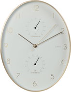 H&L Nástěnné hodiny Multifunkční 345 mm, zlatý rám, bílé - Wall Clock