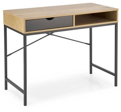 Halmar B50, golden oak/black - Writing Desk - Main image