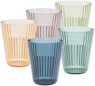 H&L Sada 5 ks barevných kelímků Relief 250 ml, plast - Glass