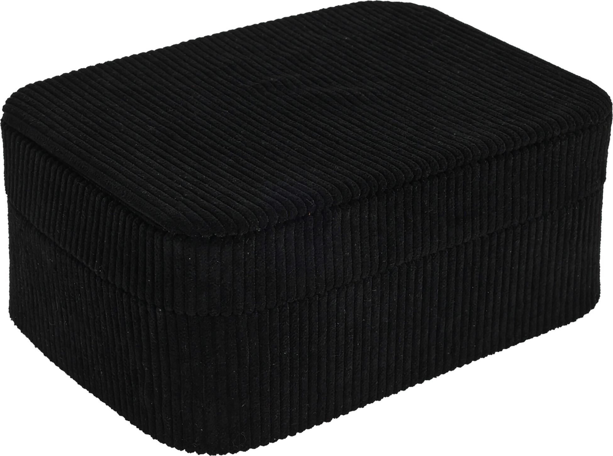 H&L Ékszerdoboz tükörrel, 19 cm, fekete