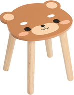 H&L dětská stolička dřevěná, Medvídek, 28 × 27 cm, hnědá - Stool