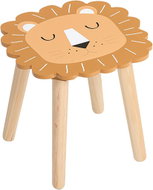 H&L dětská stolička dřevěná, Lev, 28 × 27 cm, oranžová - Stool