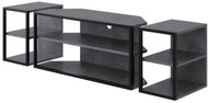 Houseland Sada TV stolku + 2 ks bočních stolků Echo retro šedý/černý - TV Table