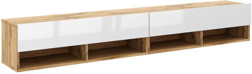 Vivaldi Derby Wall-Mounted TV Stand 200cm Wotan Oak/White - TV Table - Main image