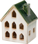 H&L Porcelánový svítící LED domeček 12 cm, zelený - Christmas Decoration