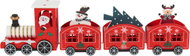 H&L Vánoční dřevěný svítící LED vláček 33,5 cm, červený - Christmas Decoration