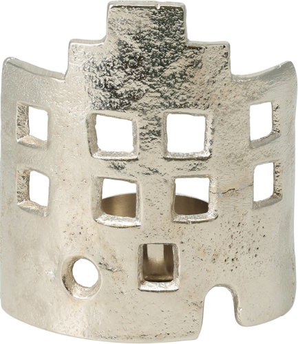 H&L Silver Tower House tea light holder, 10 × 5 × 11 cm, Christmas - Christmas Decoration - Main image