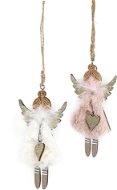 H&L karácsonyi lógó dekoráció Angyal, 2db angyal szívvel - Karácsonyi díszítés