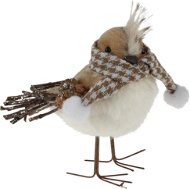 H&L Vtáčik stojaci 16 cm so šálom, dekorácia - Vianočná dekorácia