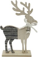 H&L Sob dřevěný s kožíškem, (28x16x5cm), hnědá, varianta 1 - Vánoční dekorace