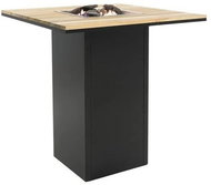 Table with gas fireplace COSI- Cosiloft bar table black frame / board Wooden - Garden Table