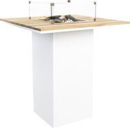 Table with gas fireplace COSI- Cosiloft bar table white frame / board Wooden - Garden Table