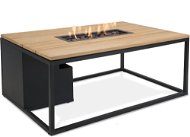 COSI- Cosiloft 120 Gas Fire Pit Table Black Frame / Wooden Top - Garden Table