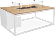 COSI Stůl s plynovým ohništěm -  Cosiloft 120 bílý rám/ dřevěná deska - Zahradní stůl