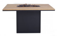 COSI- Cosiloft 120 Gas Fire Pit High Dining Table Black Frame / Wooden Top - Garden Table
