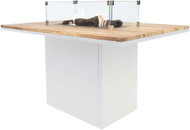 COSI- Cosiloft 120 Gas Fire Pit High Dining Table White Frame / Wooden Top - Garden Table