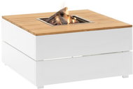 COSI- Cosipure 100 Gas Fire Pit Table White Frame / Wooden Top - Garden Table