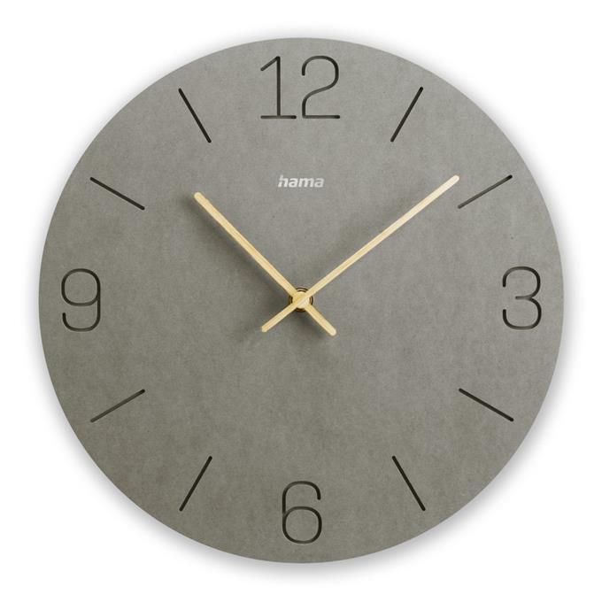 Hama Crete Falióra, vésett számok, halk járású, MDF, sötétszürke, 30 cm