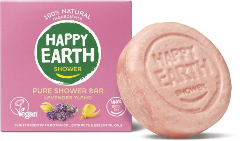 HAPPY EARTH Přírodní Sprchové mýdlo Levandule & Ylang 90 g - Bar Soap - Main image