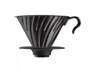 Hario Dripper V60-02, Metal/Silicone, Black - Drip Coffee Maker