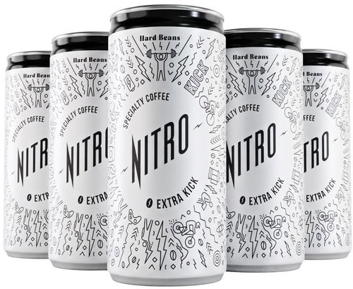 Hard Beans Nitro Cold Brew Extra Kick: Maximální dávka energie 5 × 200 ml - Coffee - Main image