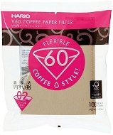 Hario paper filters V60-02, unbleached, 100pcs - Coffee Filter