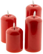 Haushalt LED wax candles, red, set of 4 - LED Candle