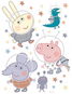Samolepicí dekorace PEPPA PIG SPACE DK2345, 65 x 85 cm - Samolepicí dekorace
