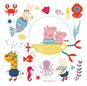 Samolepicí dekorace PEPPA PIG SEA DKS3833, 30 x 30 cm - Samolepicí dekorace