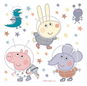 Samolepicí dekorace PEPPA PIG SPACE DKS3835, 30 x 30 cm - Samolepicí dekorace
