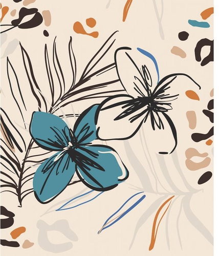 Fototapeta 3dílná, VECTOR GRAPHICS FLORALS FT3P5915, 225 x 270 cm - Fototapeta - Main image