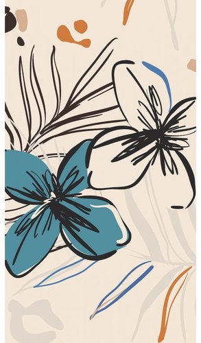 Fototapeta 2dílná,  OLD GRAPHICS FLORALS FT2P2555, 150 x 270 cm - Fototapeta - Main image