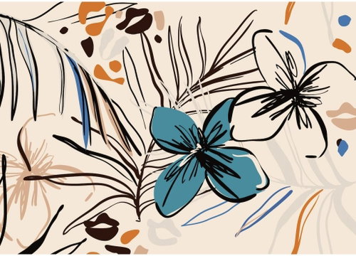 Fototapeta 1dílná,  VECTOR GRAPHICS FLORALS FTNM7703, 155 x 110 cm - Fototapeta - Main image