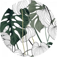 Samolepicí dekorace kulatá,  Vector Leaves CR3223, 70 x 70 cm - Self-Adhesive Decoration