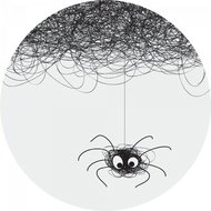 Samolepicí dekorace kulatá,  Cute Spider CR3225, 70 x 70 cm - Self-Adhesive Decoration