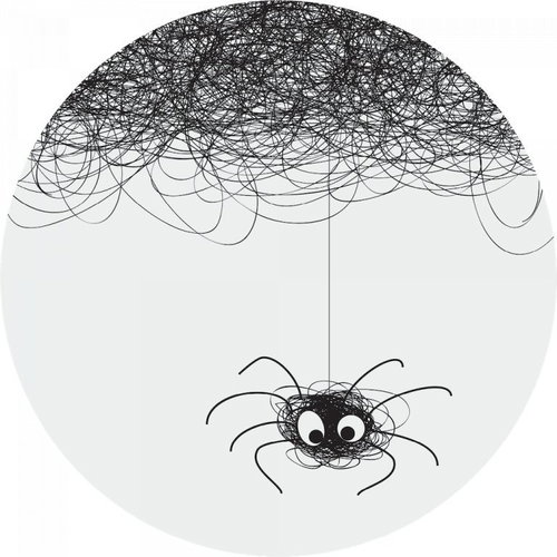 Samolepicí dekorace kulatá,  Cute Spider CR3225, 70 x 70 cm - Self-Adhesive Decoration - Main image
